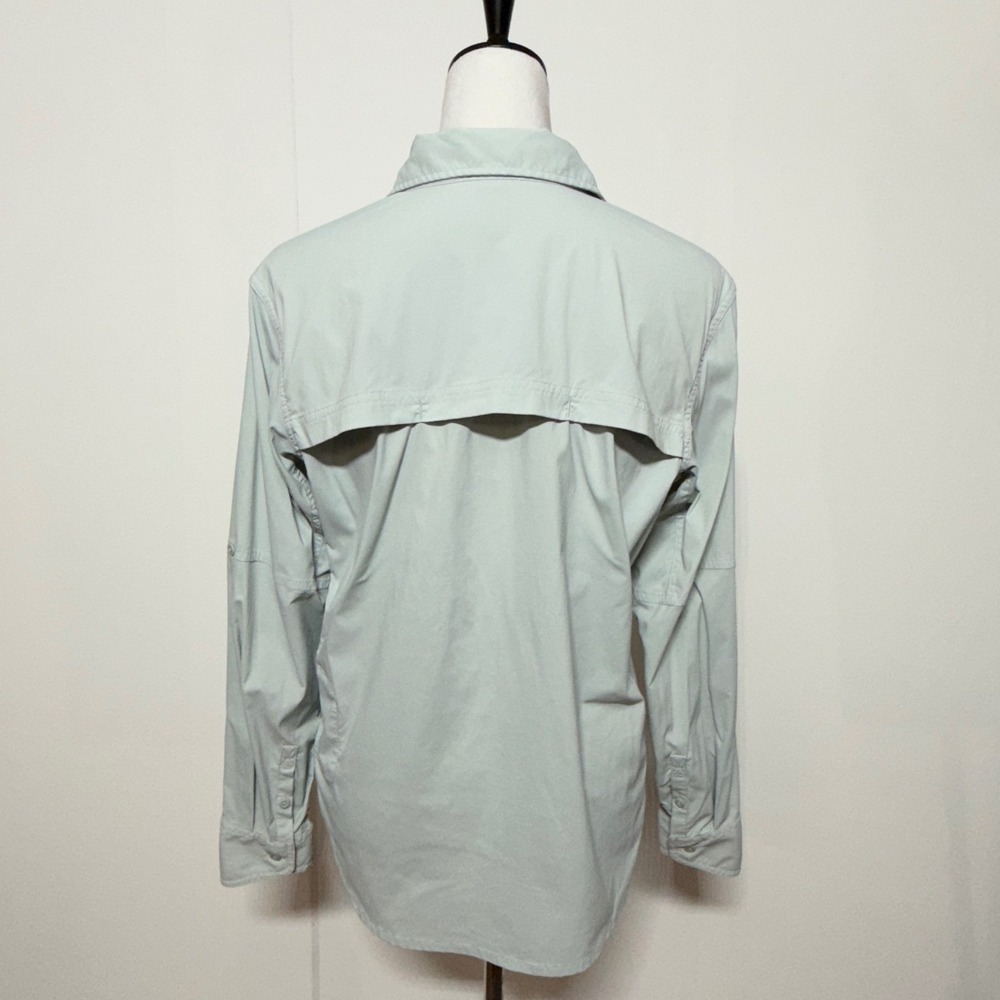 REI Co-op Shirt Womens Large Sage Green Long Sleeve Sahara Button Up Vented Top - Picture 3 of 9